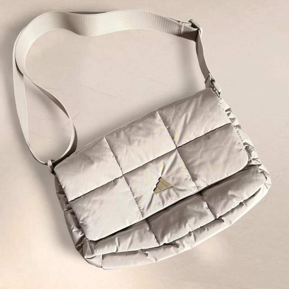 Adidas gray puff quilted crossbody bag